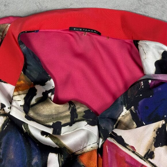 Elie Tahari Silk Abstract Print Blouse - Picture 4 of 9